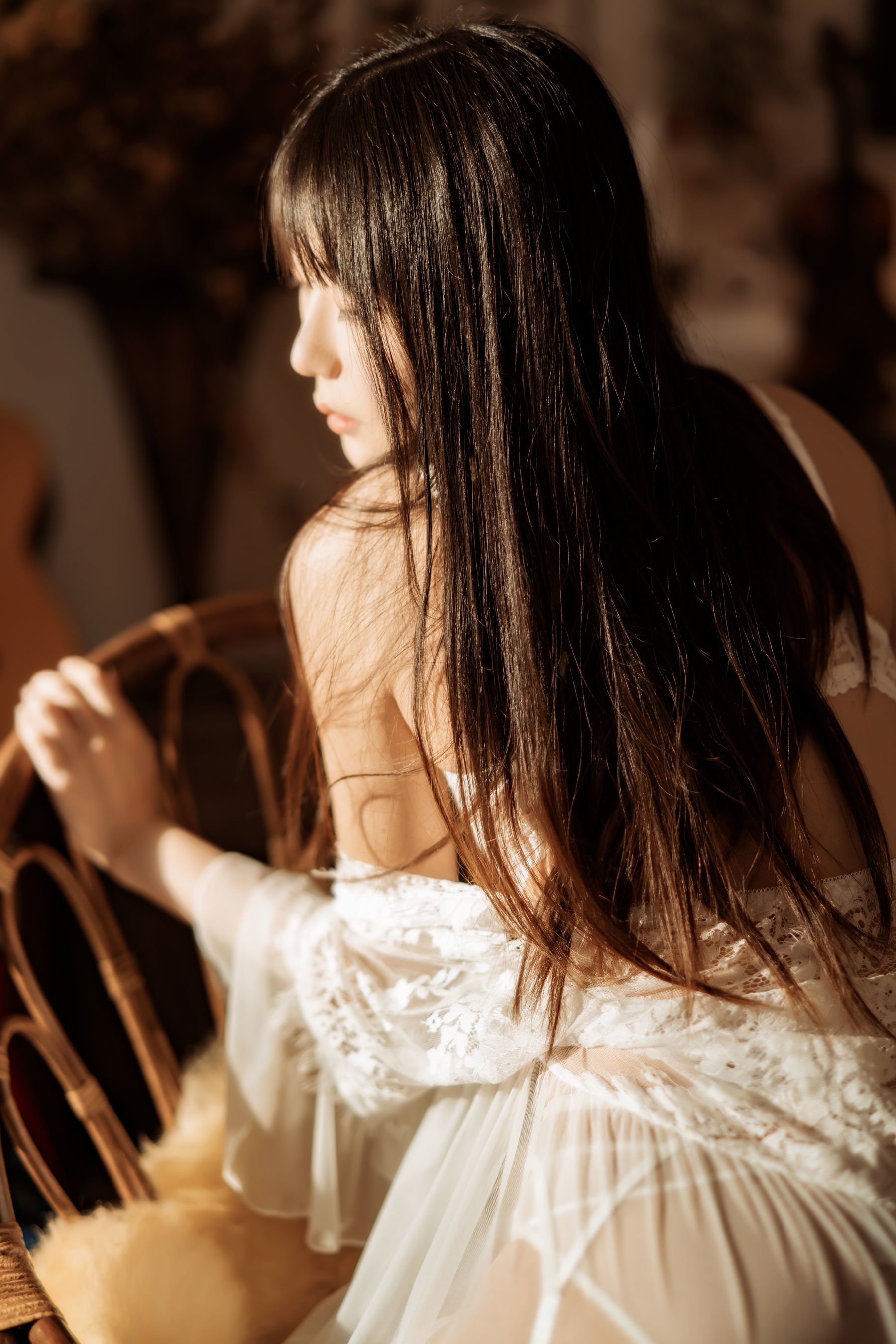 [网红COSER] 香草喵露露 - 室内白色蕾丝第8张