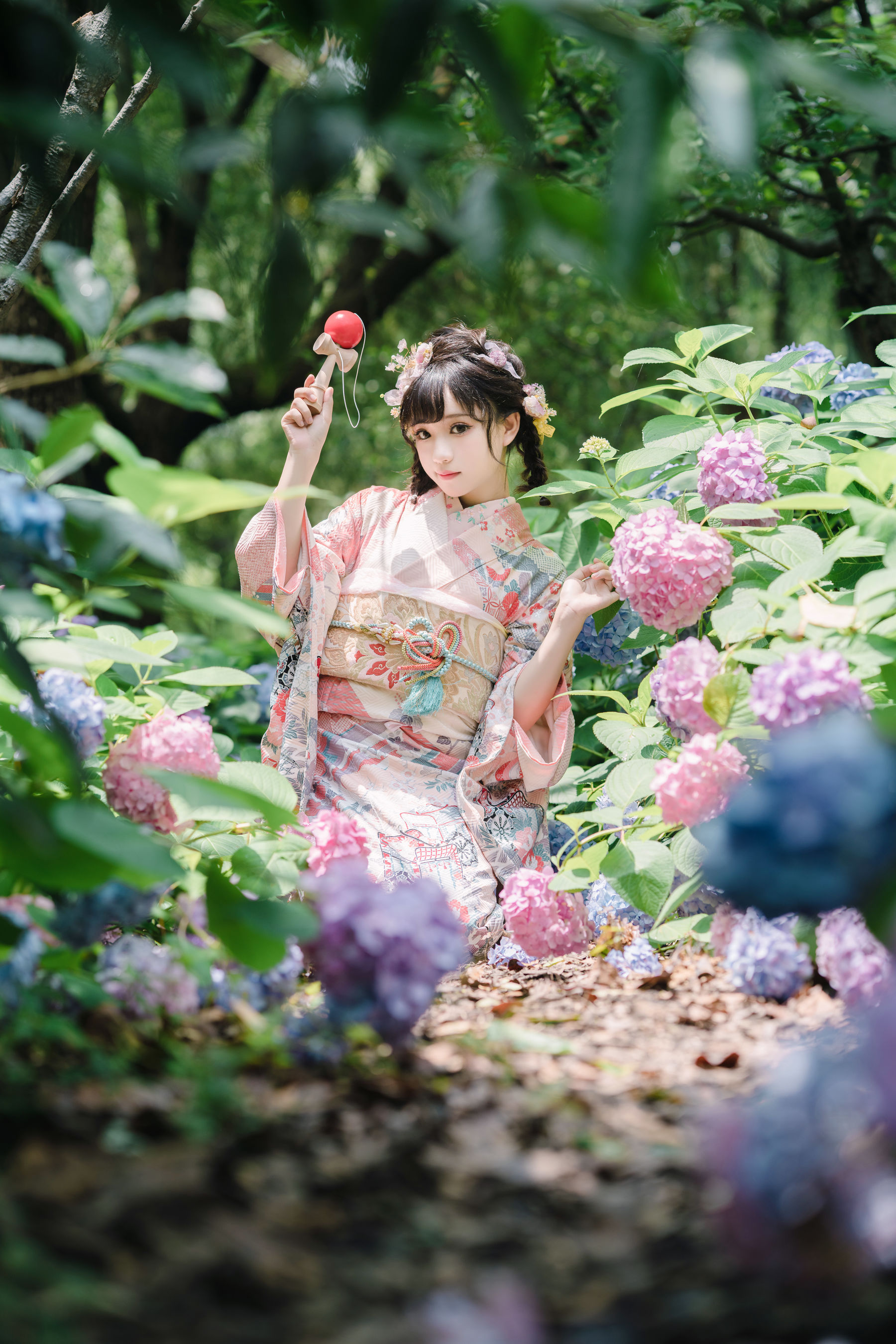 [福利COS] 花柒Hana - 绣球花和服第6张