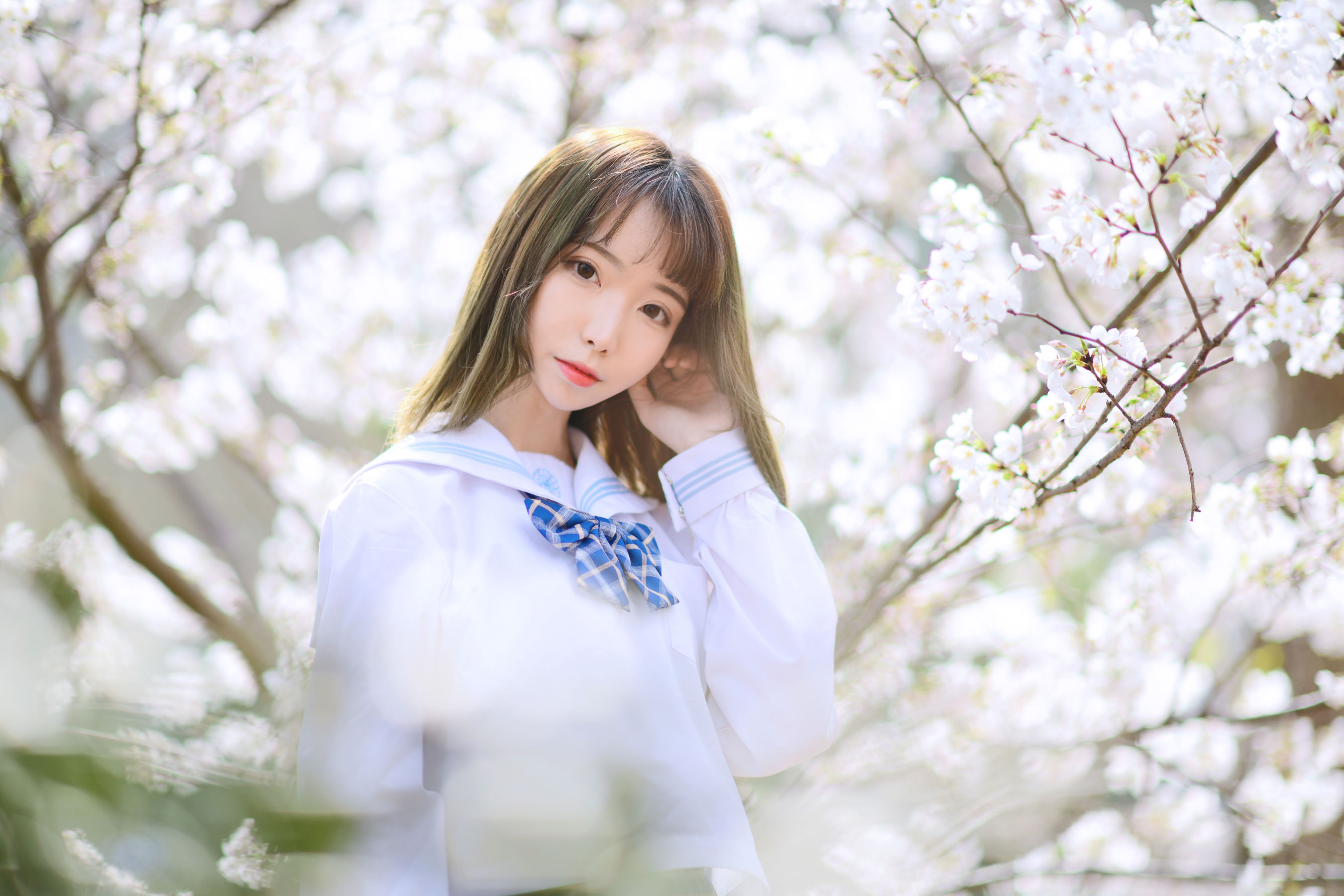 [福利COS] 可爱妹子Fushii_海堂 - 樱花树下第4张