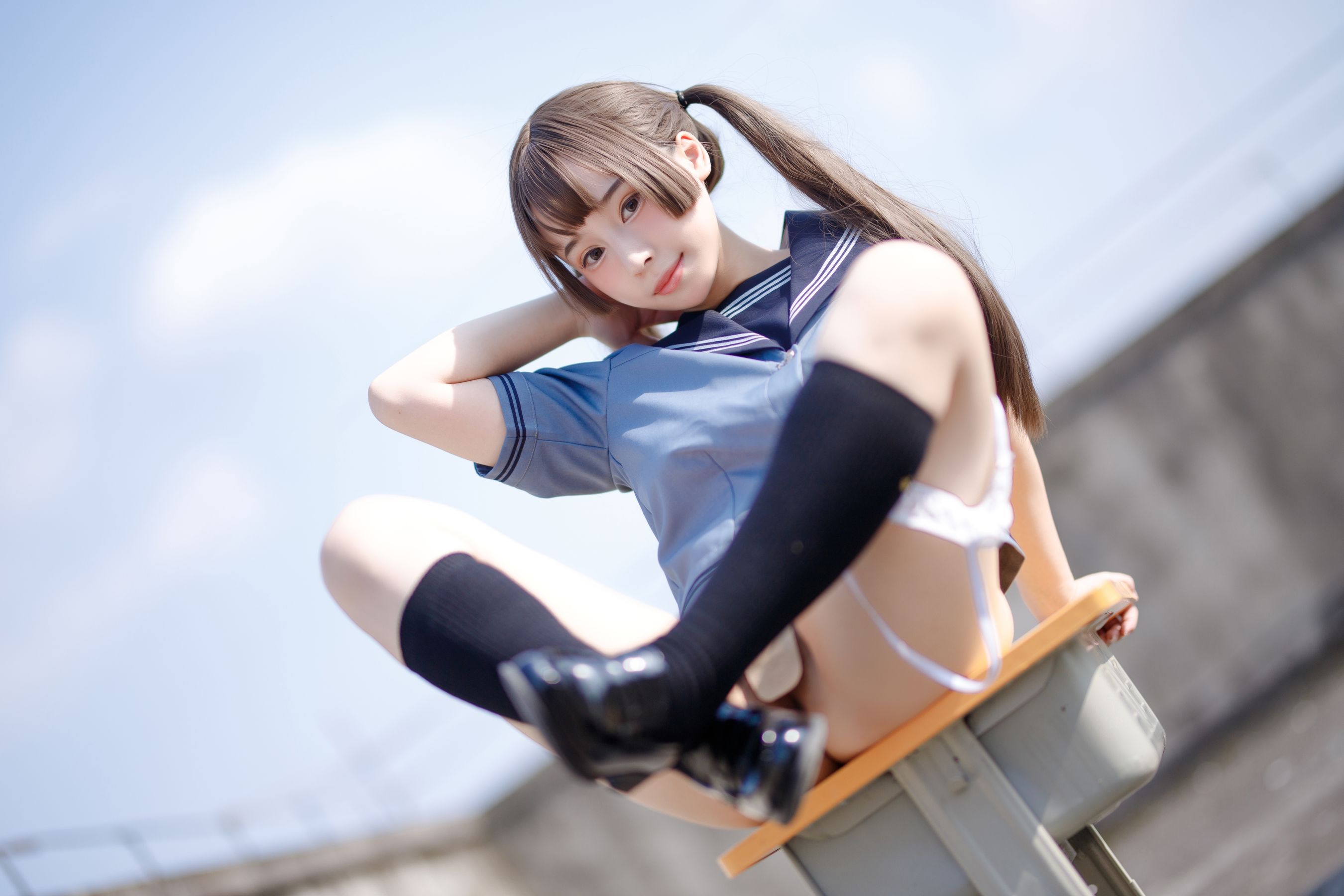 [福利COS] 胡桃猫Kurumineko - 天台的爱之告白第34张