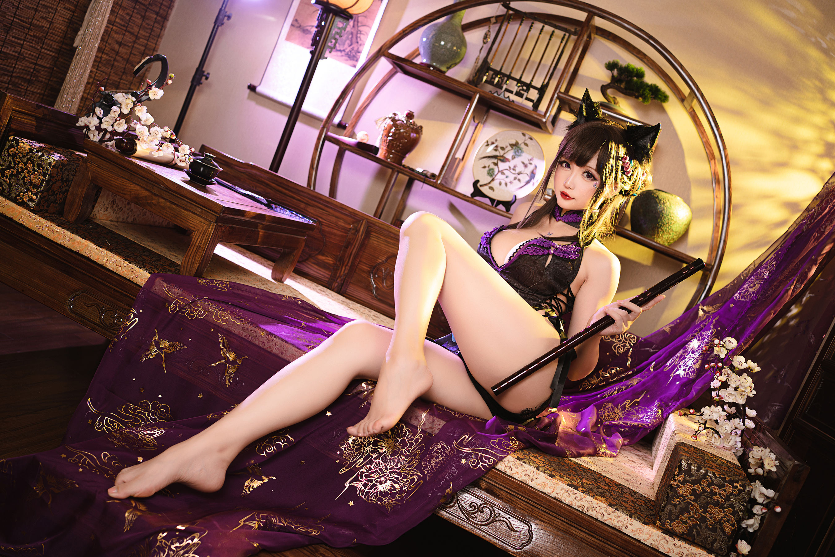 [福利COS] Coser小姐姐星之迟迟 - 蝴蝶旗袍第5张