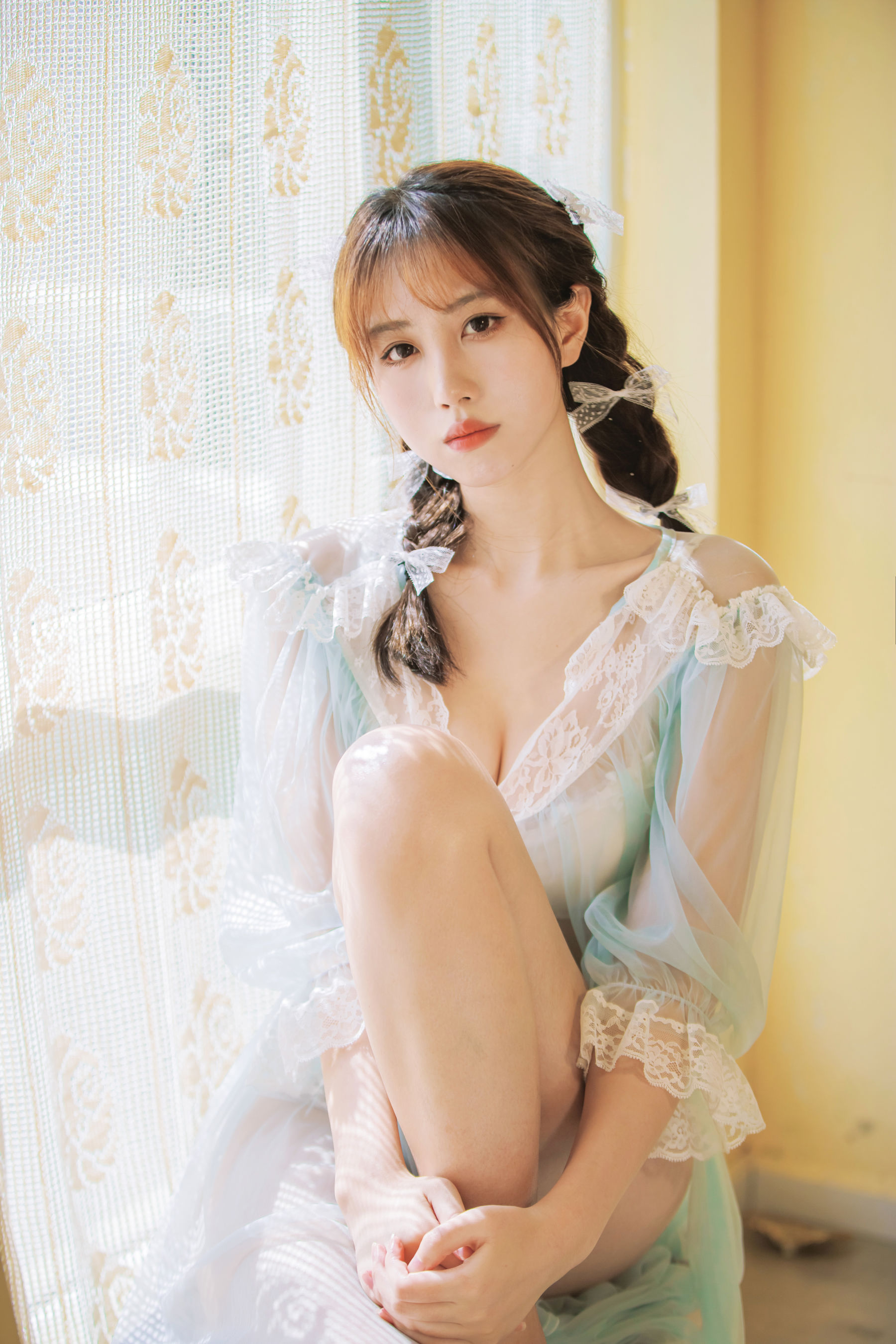 [福利COS] 次元少女念雪ww - 蓝纱衣第1张