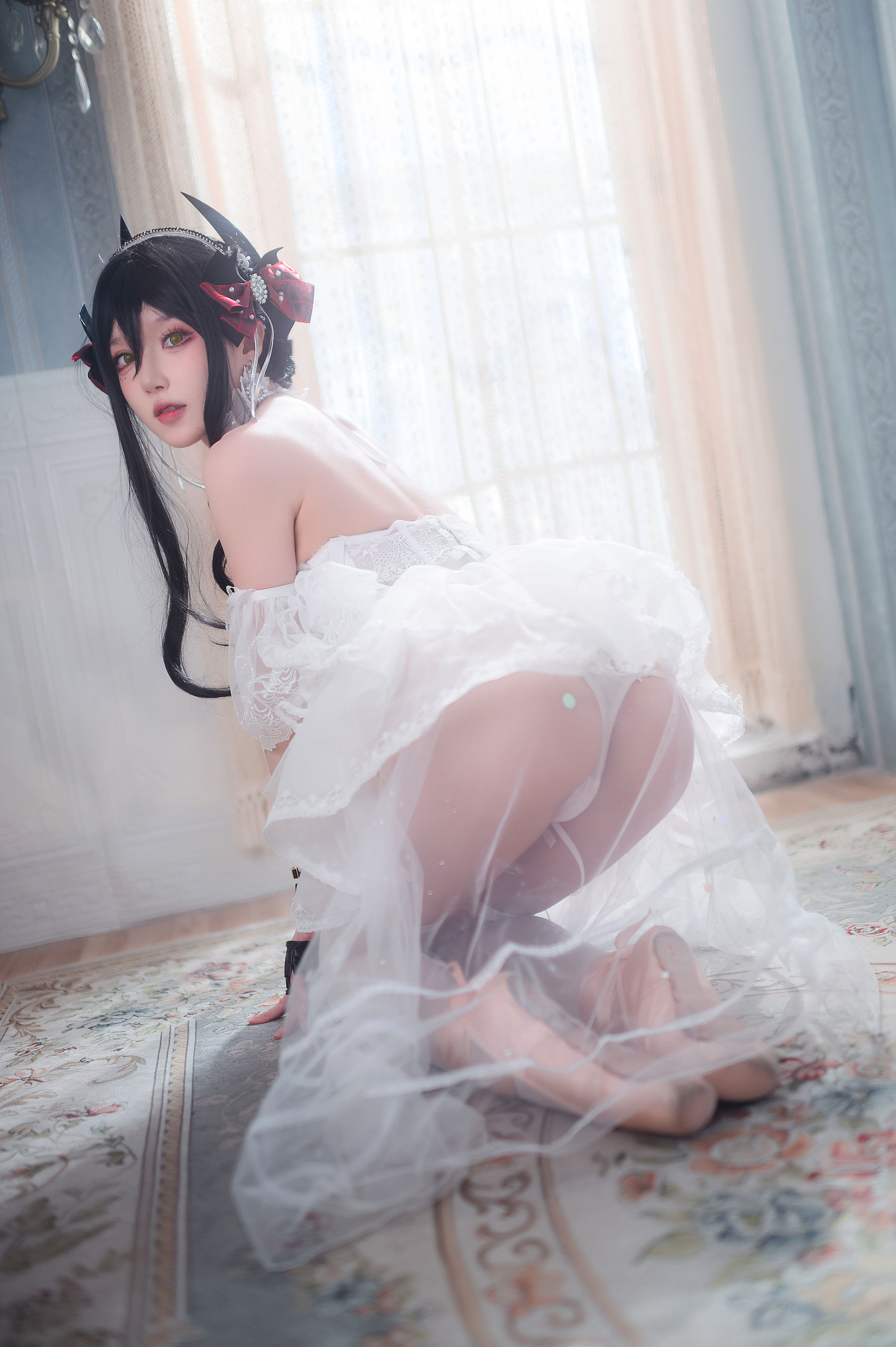 [福利COS] 动漫博主阿包也是兔娘 - 明日方舟 伊内斯芭蕾第7张