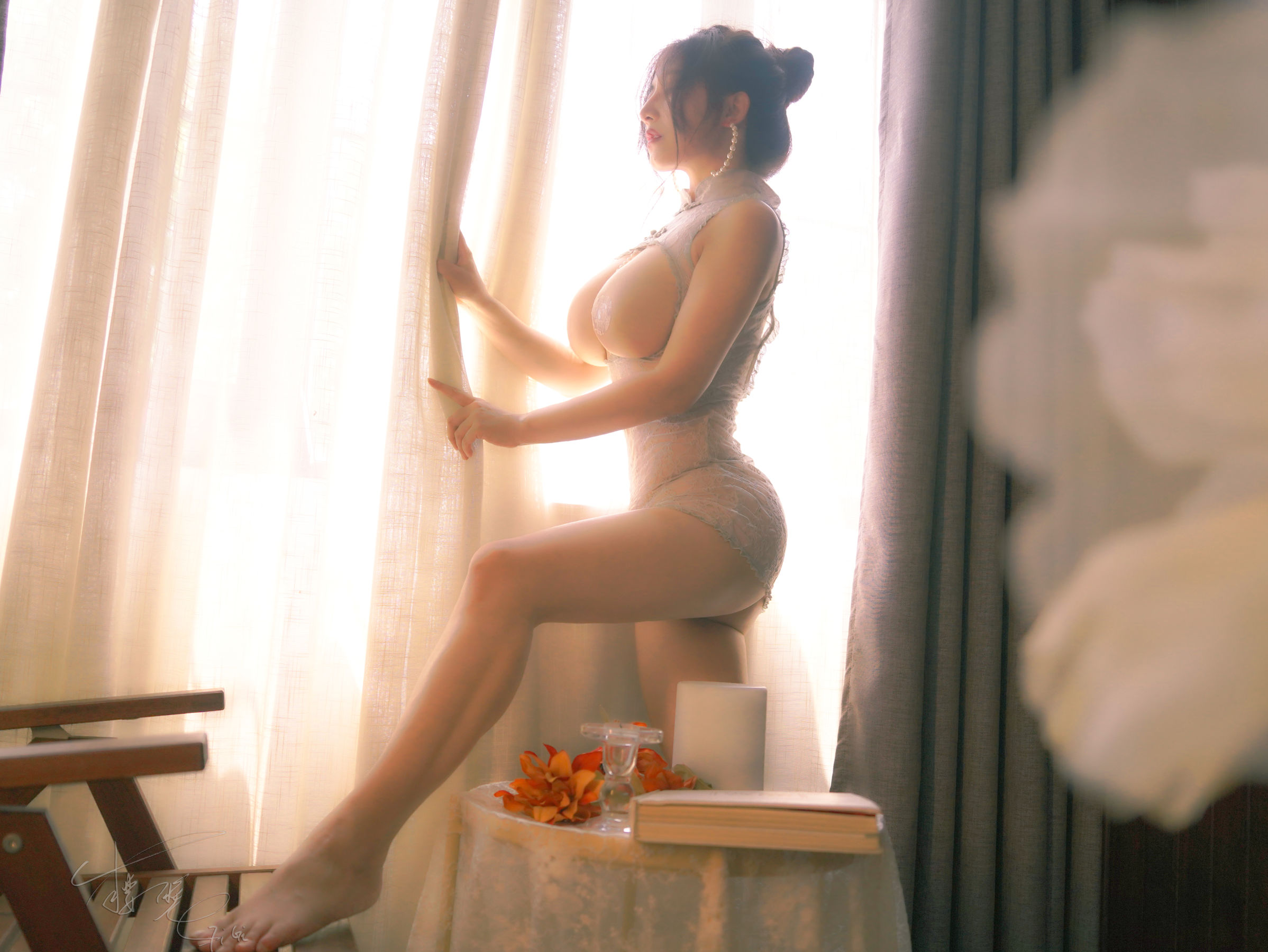 [福利COS] 网络红人樱晚gigi - 拂动了谁的窗纱第1张