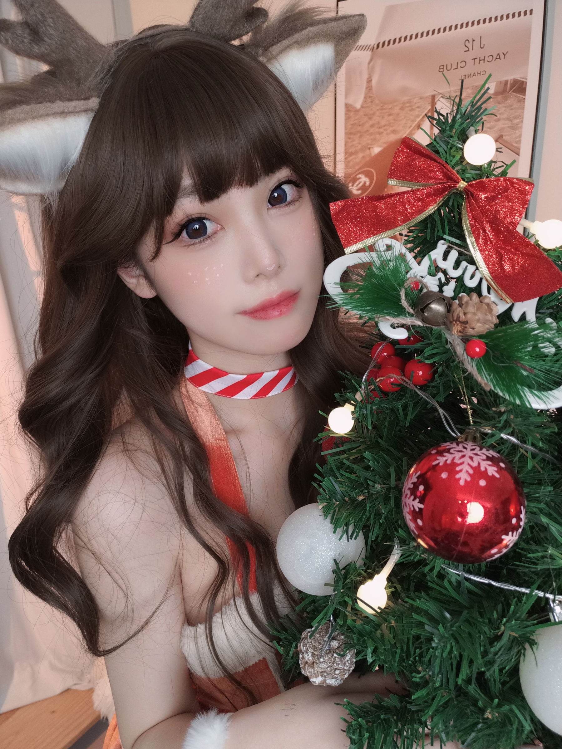 [福利COS] 萌系小姐姐蜜汁猫裘 - 圣诞兔兔&amp;amp;鹿鹿第8张