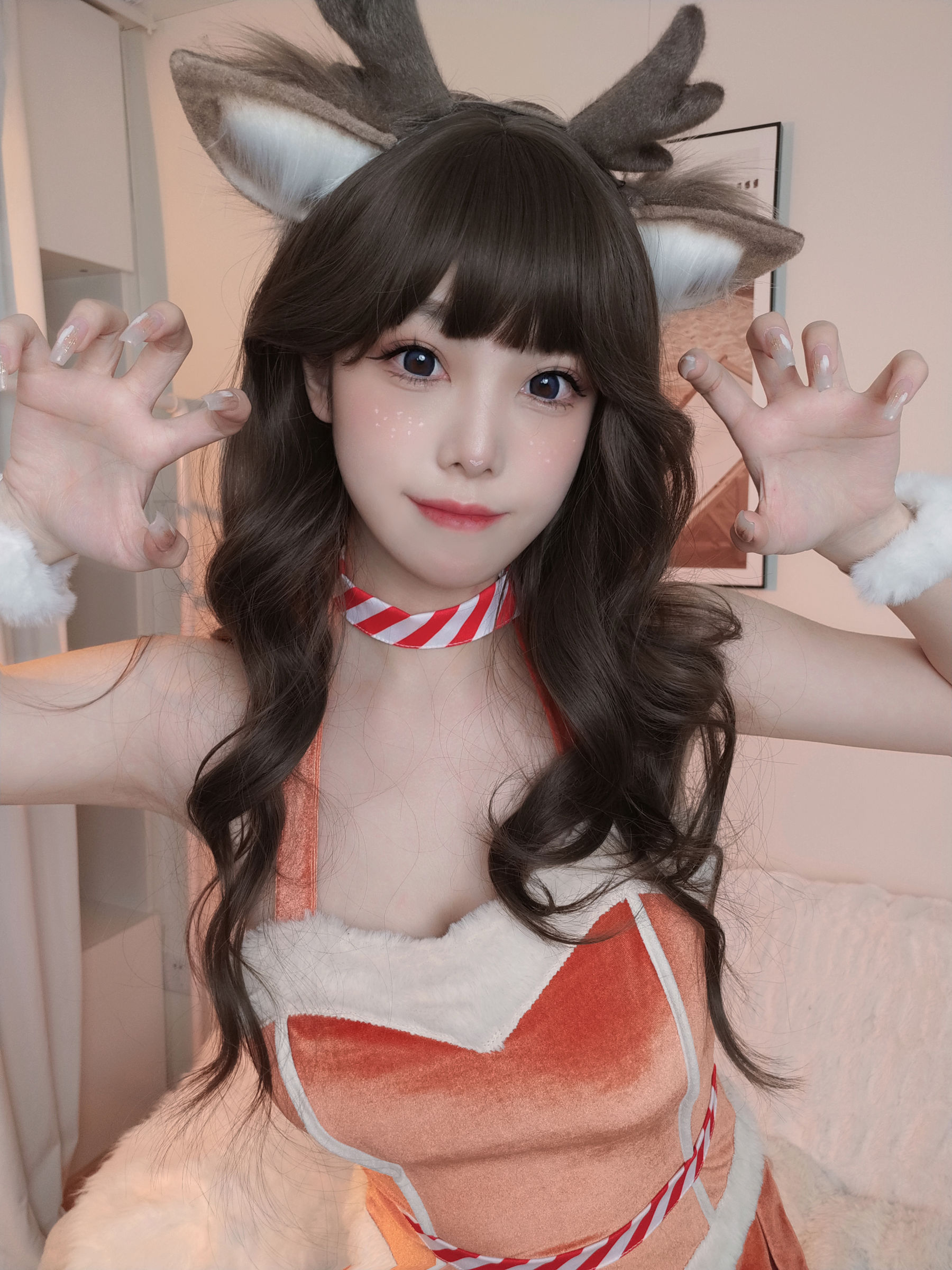 [福利COS] 萌系小姐姐蜜汁猫裘 - 圣诞兔兔&amp;amp;鹿鹿第10张