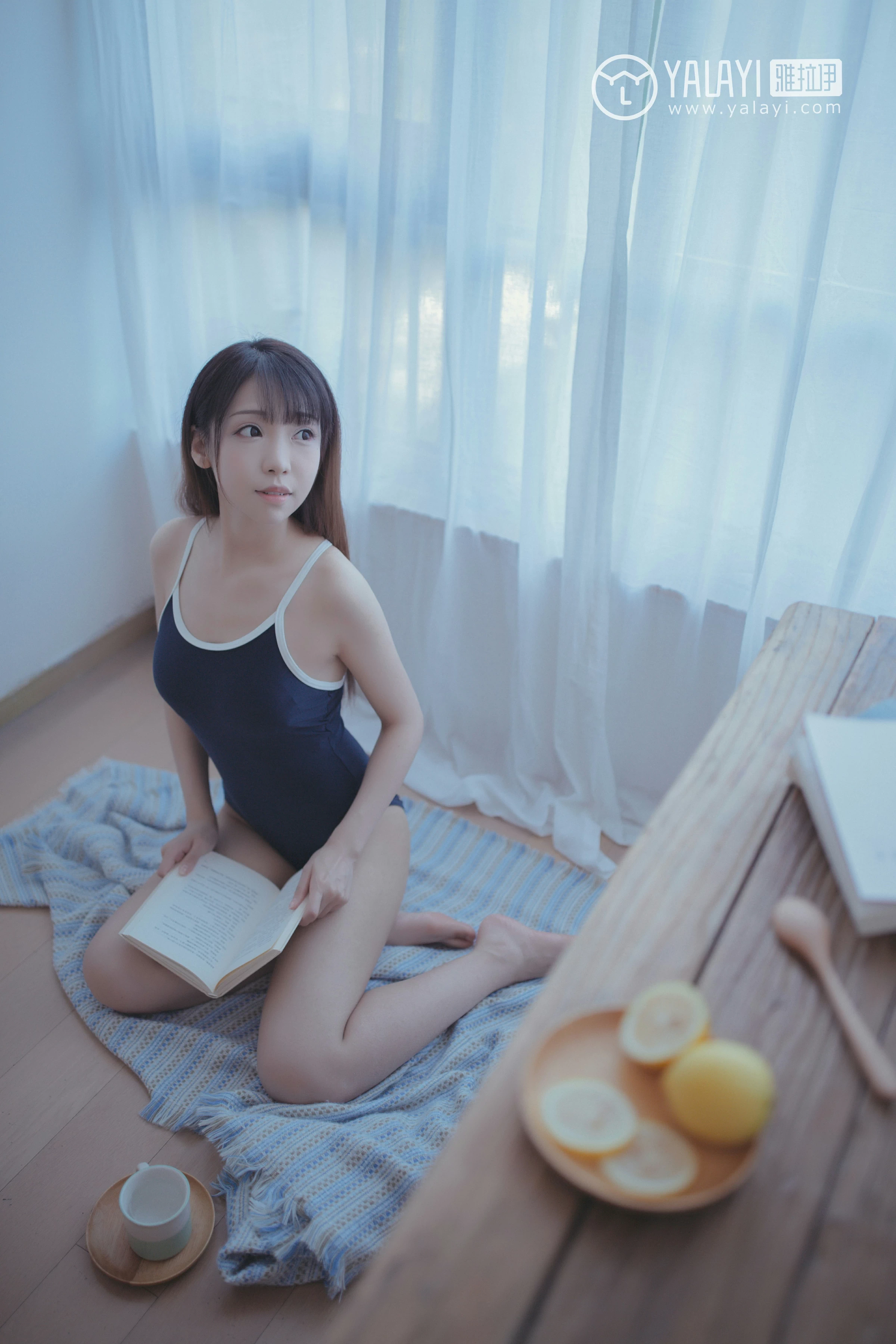 [YALAYI雅拉伊]NO.068 蓝帘幽梦 水花儿 蓝色连体运动内衣性感私房写真集第3张