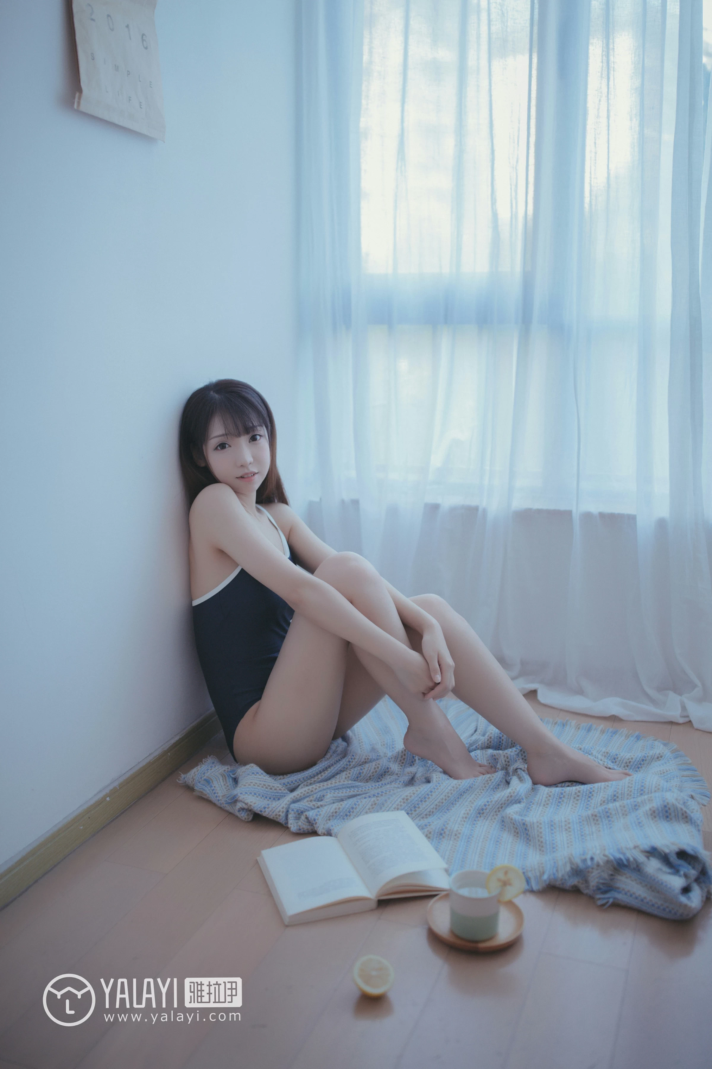 [YALAYI雅拉伊]NO.068 蓝帘幽梦 水花儿 蓝色连体运动内衣性感私房写真集第4张