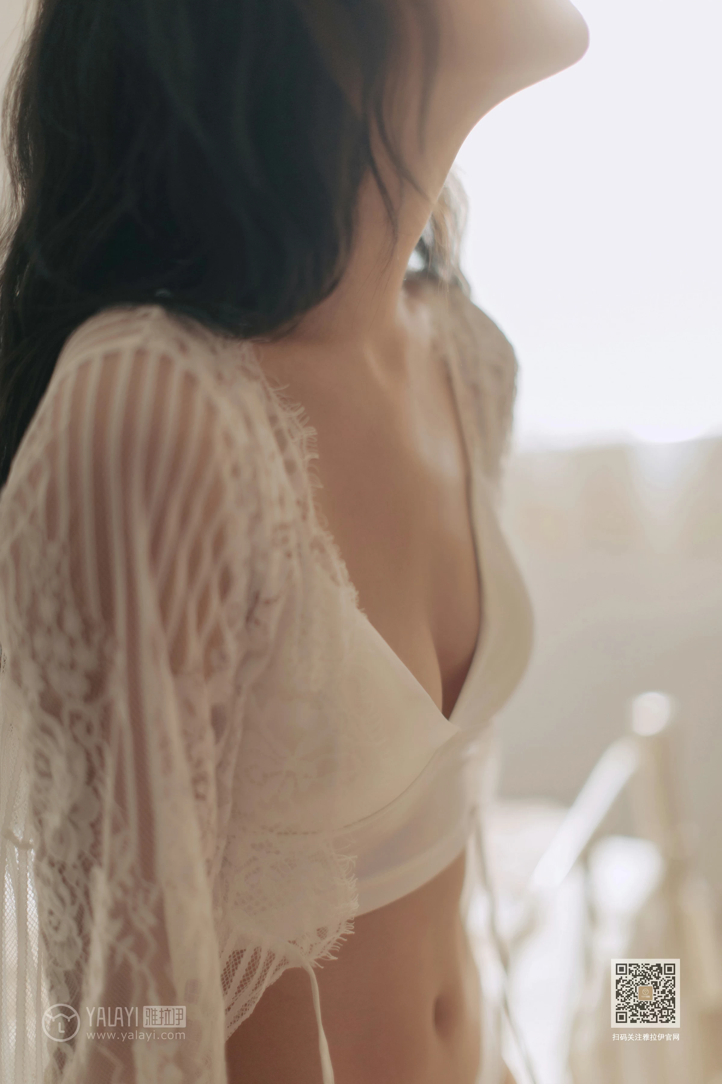 [YALAYI雅拉伊]Vol.423 好想告诉你 仓儿 白色透视镂空睡衣加白色内衣性感私房写真集第7张