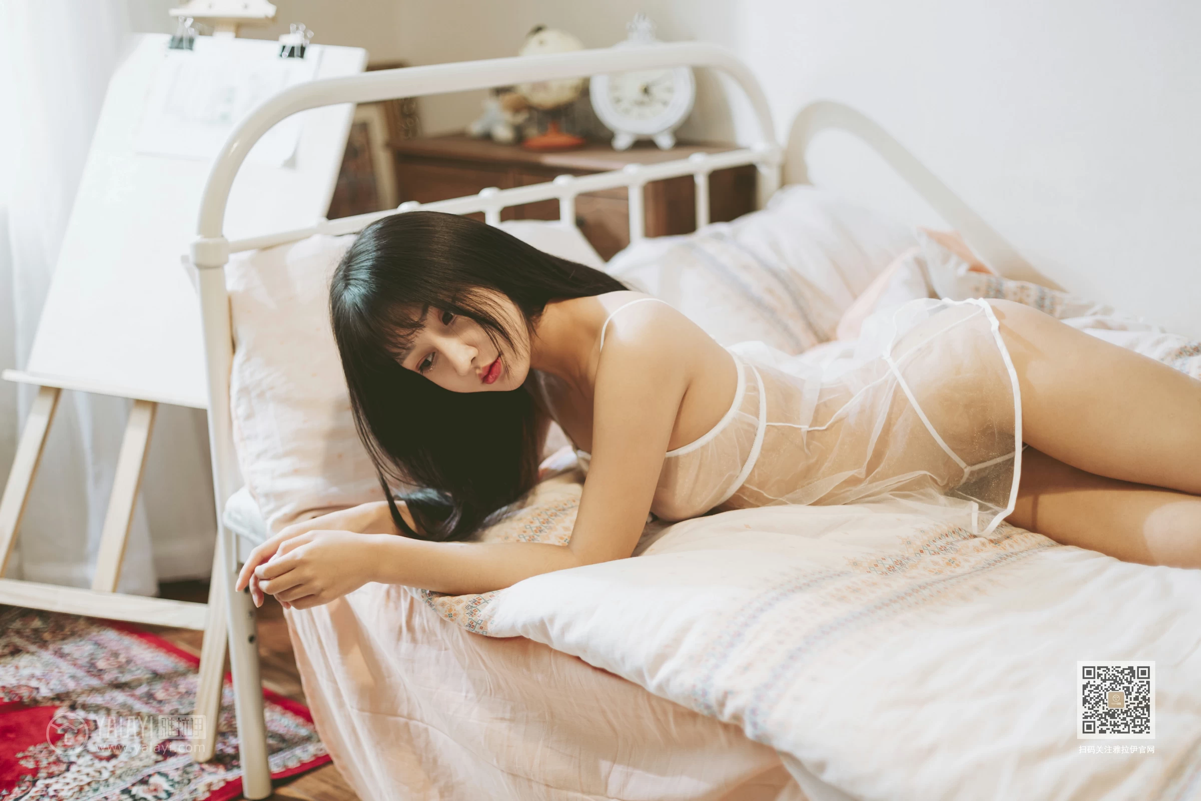 [YALAYI雅拉伊]Vol.489 肌衫透骨 韩熙 白色透视情趣内衣性感私房写真集第5张