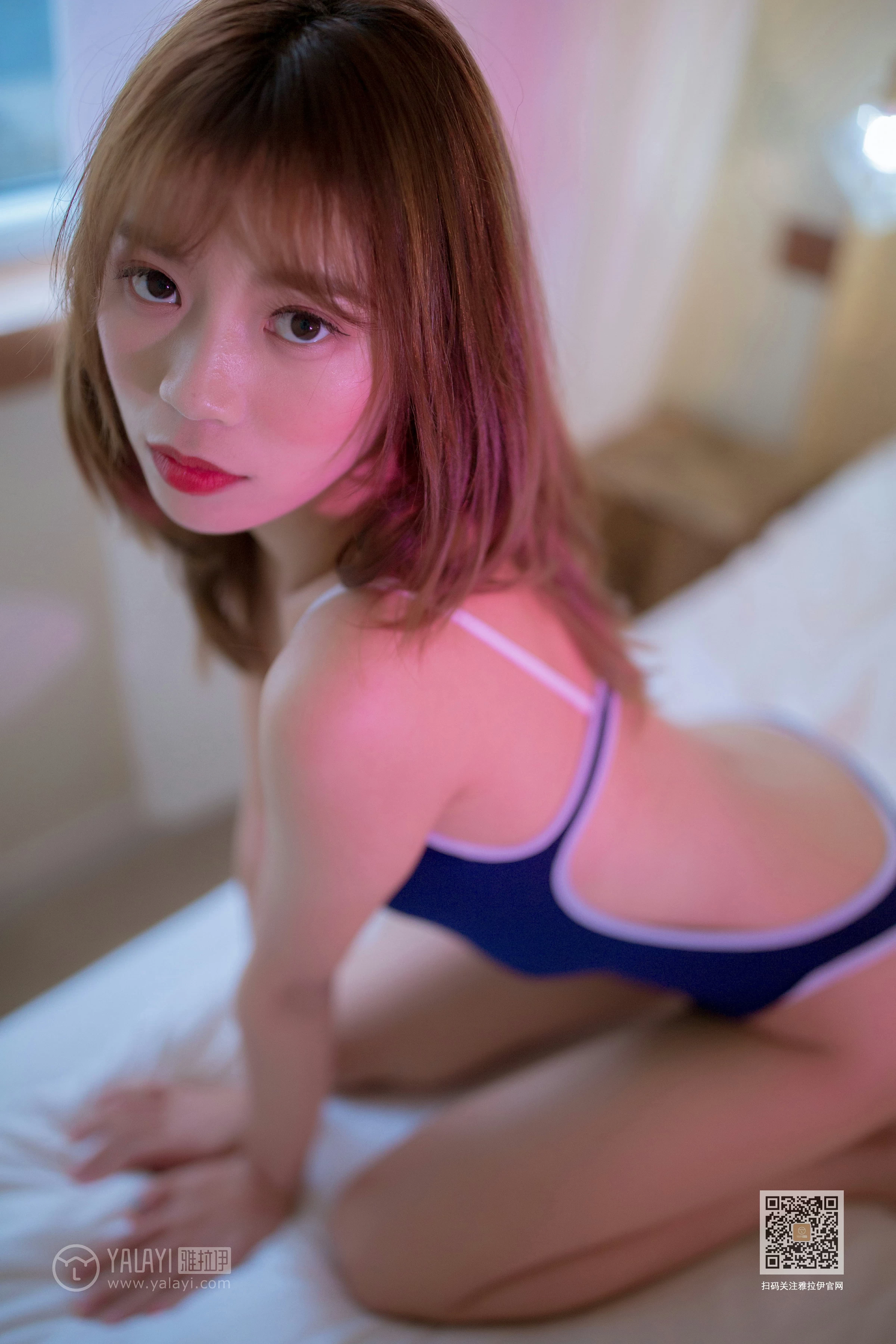 [YALAYI雅拉伊]Vol.495 画 丽雅 蓝色连体比基尼泳装性感私房写真集第18张