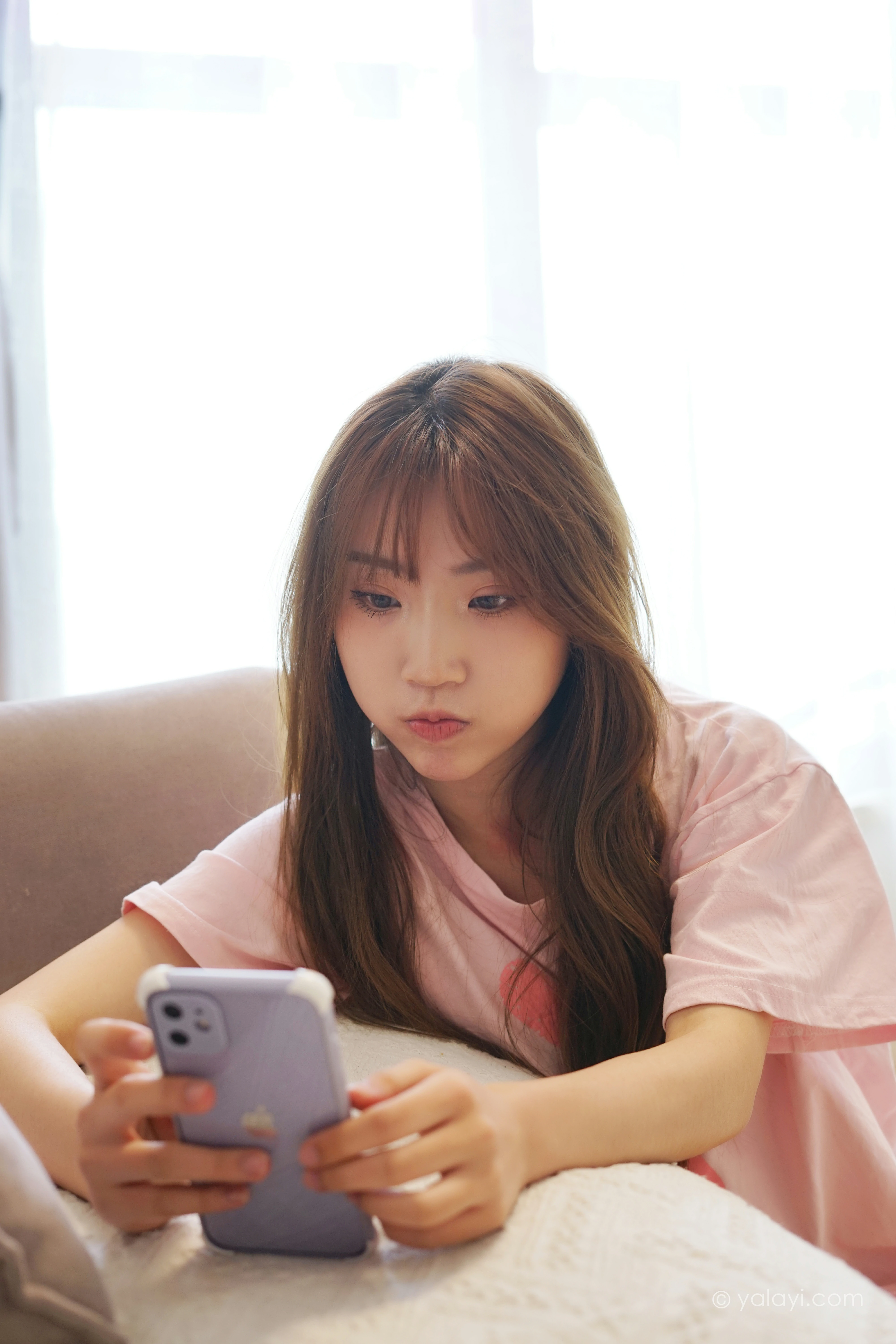 [YALAYI雅拉伊]NO.791 这边风景 小乔 粉色短袖居家性感写真集第10张