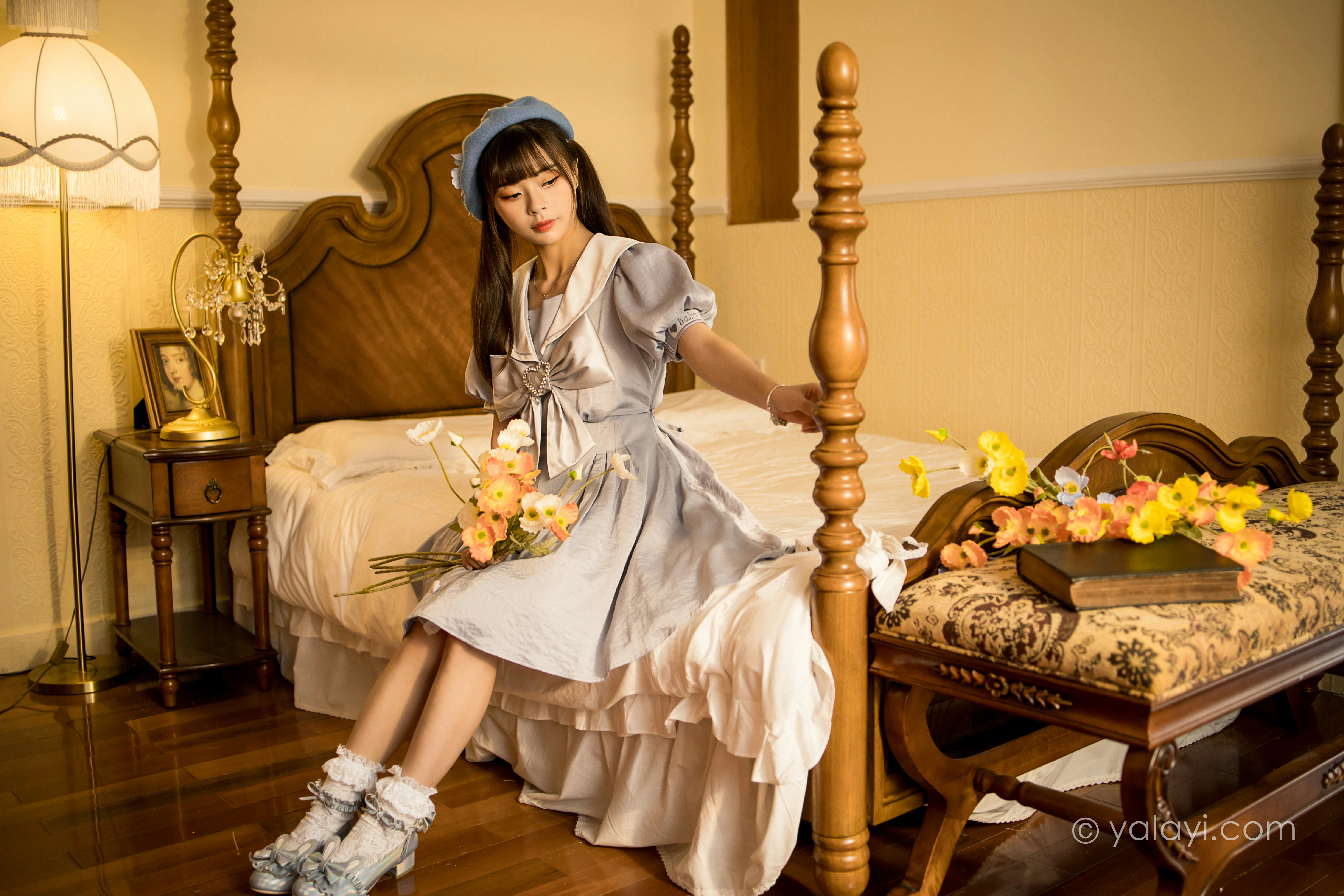 [YALAYI雅拉伊]NO.859 JK水手制服 程小蝶 灰色连身制服居家清纯写真集第1张