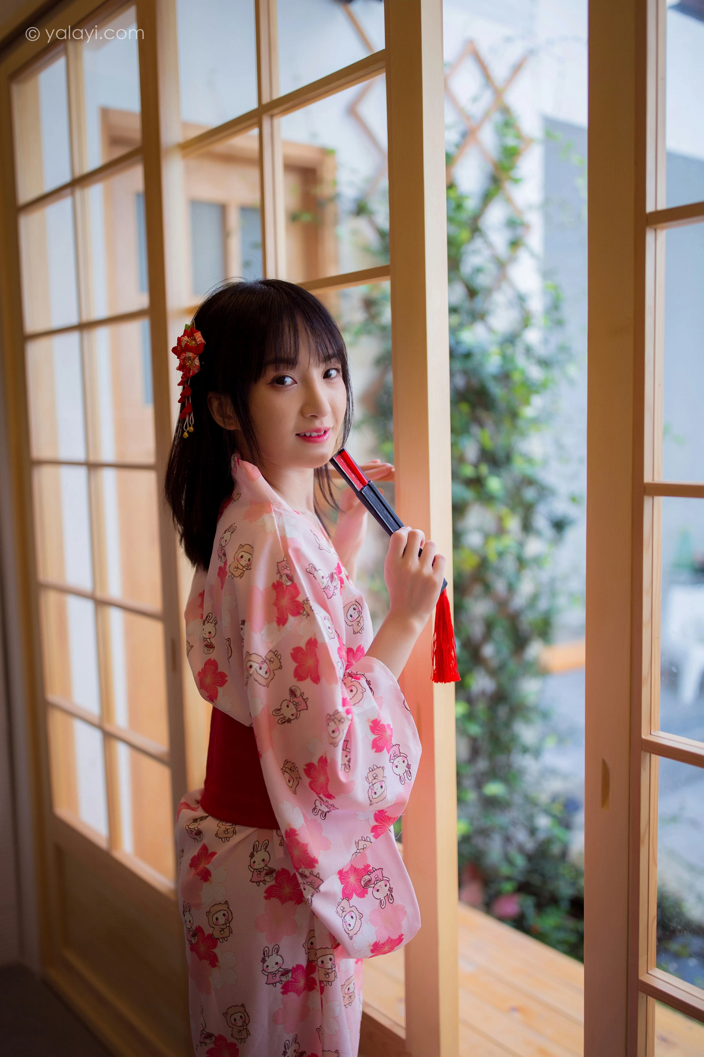 [YALAYI雅拉伊]NO.706 《樱花精灵》 落落 粉色和服性感私房写真集第9张