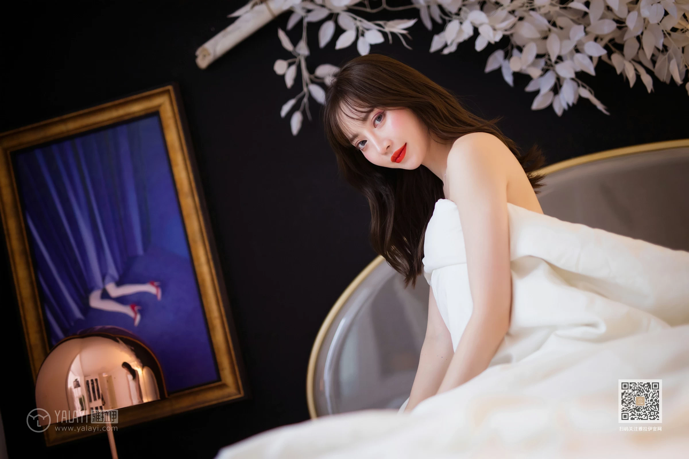 [YALAYI雅拉伊]Vol.462 濒临底线 白雪 黑色内衣加黑色蕾丝内裤性感私房写真集第14张