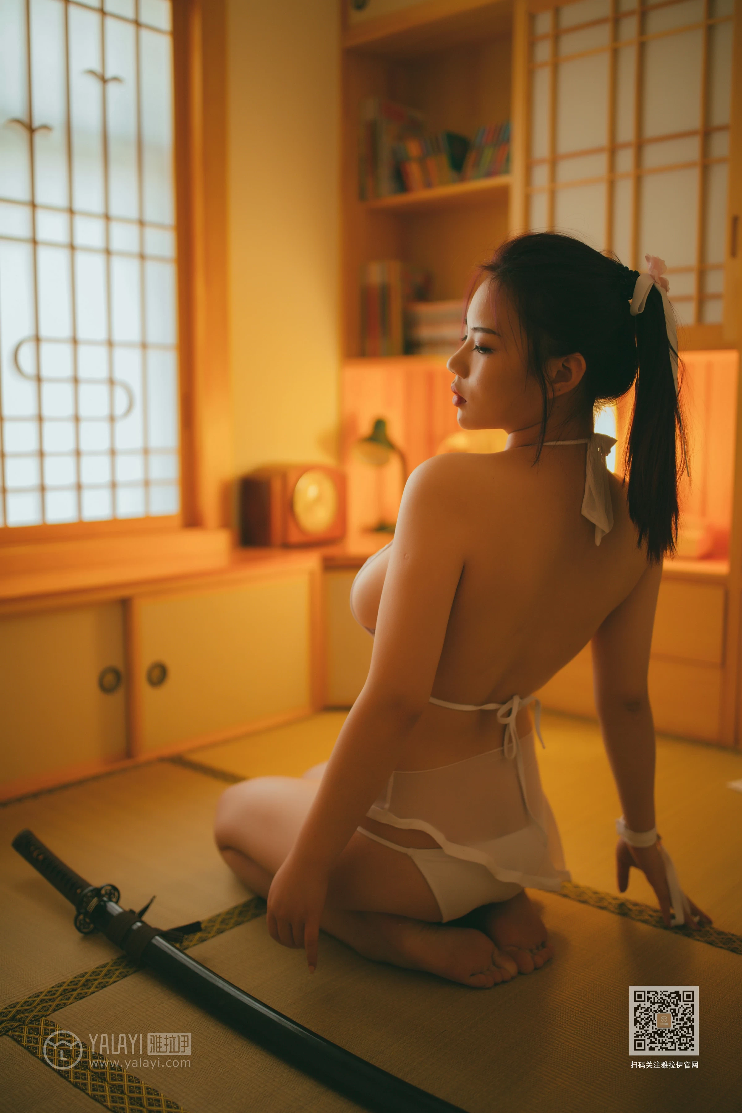 [YALAYI雅拉伊]Vol.480 丰润肥臀 沙田由子 白色情趣透视内衣性感私房写真集第9张