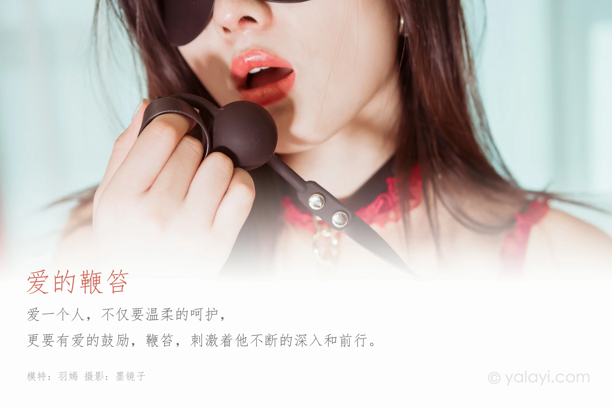 [YALAYI雅拉伊]Vol.563 爱的鞭笞 羽嫣 红色透视情趣内衣加红色丝袜美腿性感私房写真集第1张