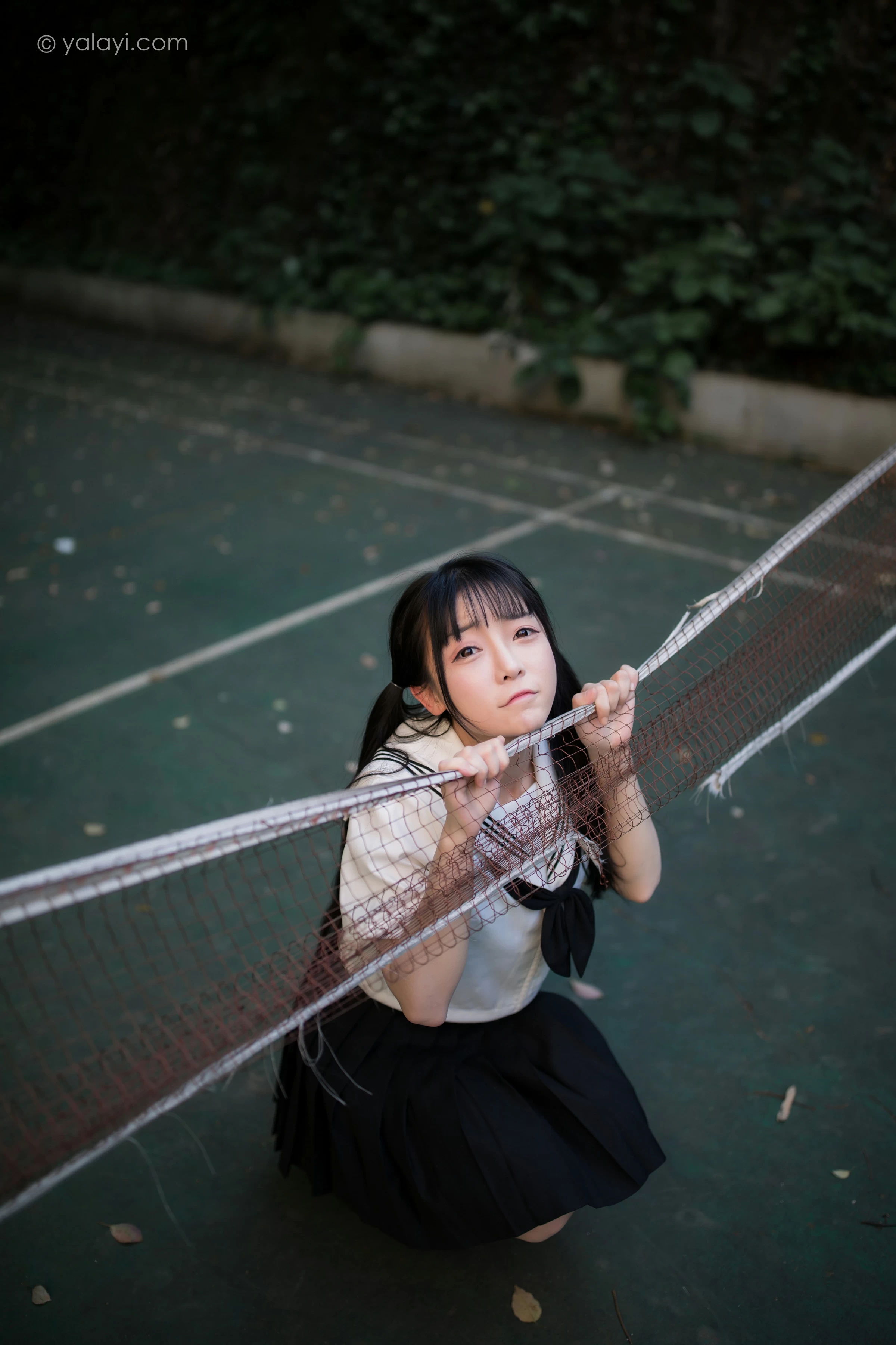 [YALAYI雅拉伊]NO.671 《放学一起走》 妙妙 JK水手制服与短裙加黑丝美腿写真第7张