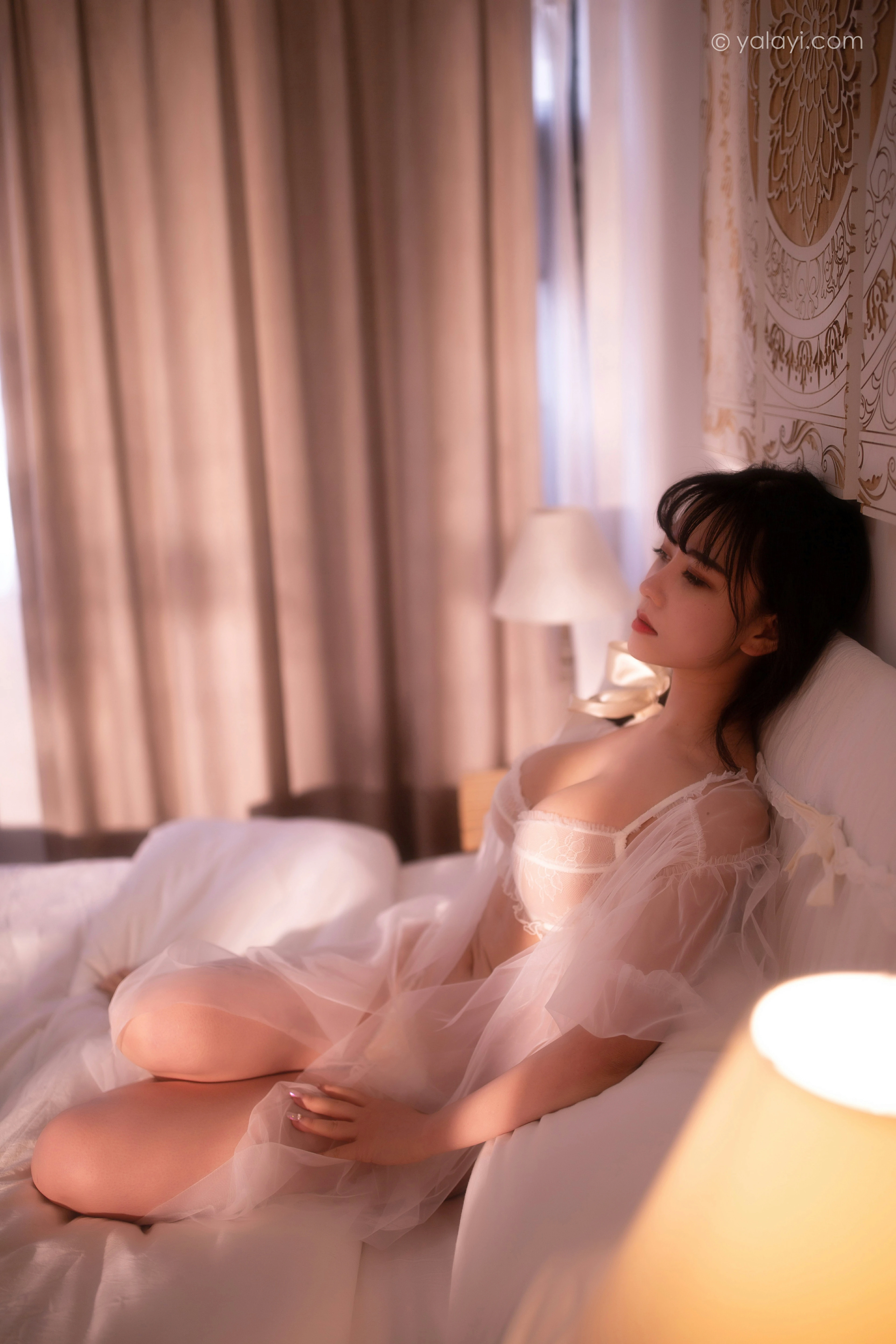 [YALAYI雅拉伊]NO.774 春暖闺香浓 琳达 白色透视睡衣加情趣内衣性感私房写真集第12张