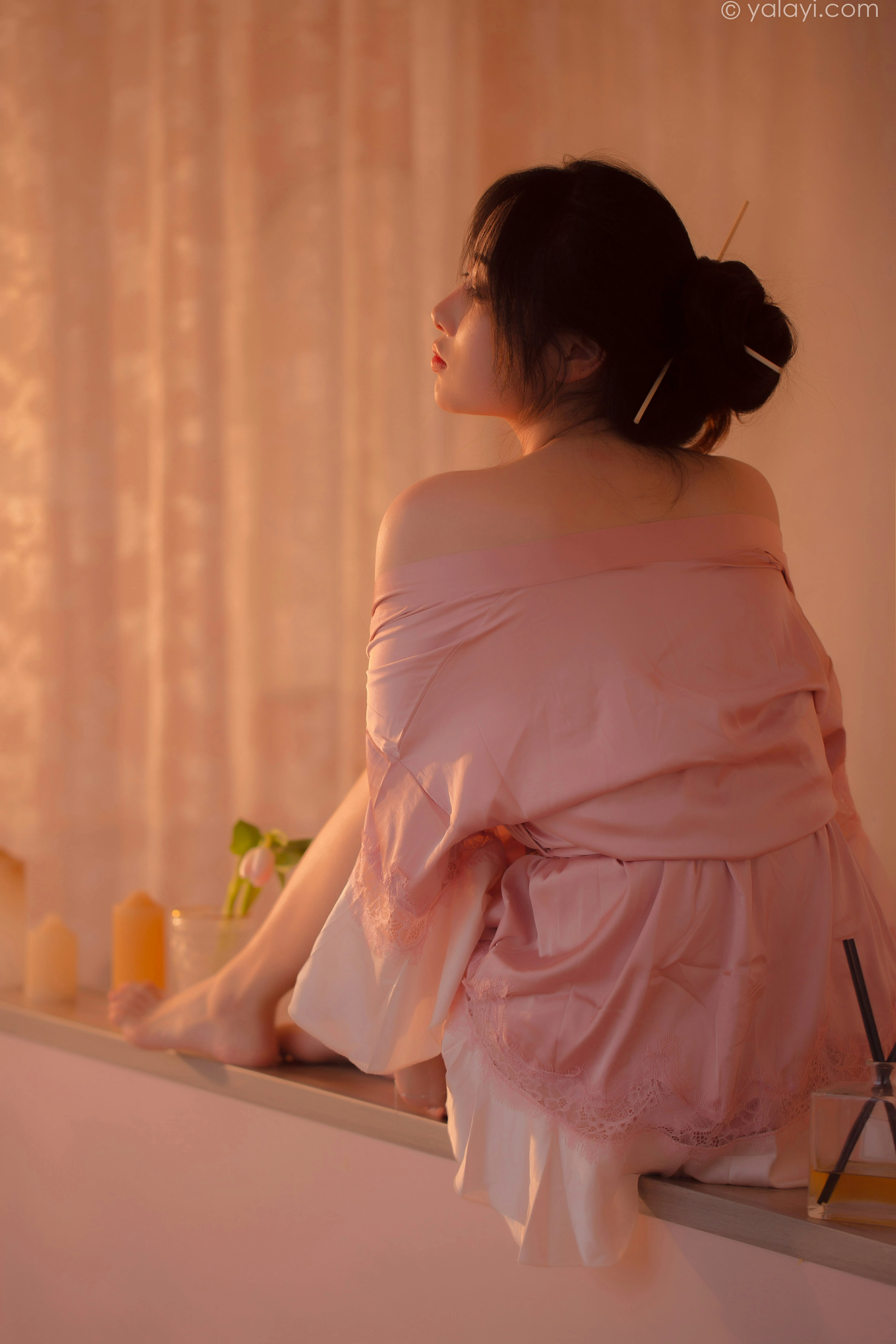 [YALAYI雅拉伊]NO.762 寂静中开放 璎珞 粉色蕾丝睡衣性感私房写真集第7张